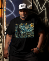 Men's Starry Wars Plus Size Short Sleeve T-Shirt
