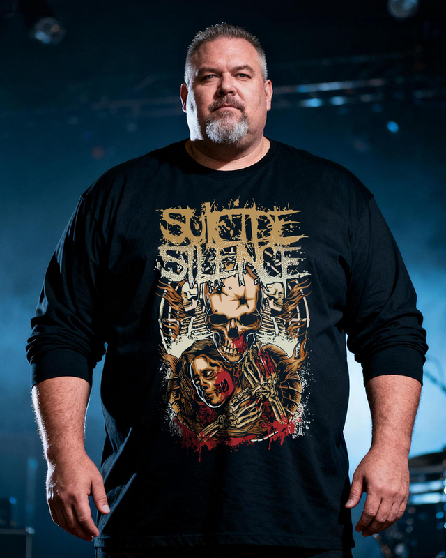 Suicide Silence Men's Big & Tall Long Sleeve Cotton T-Shirt