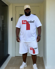 Superdad Men's Plus Size T-Shirt & Shorts Suit