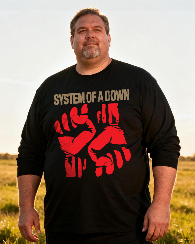 System of a down Men's Big & Tall Long Sleeve Cotton T-Shirt