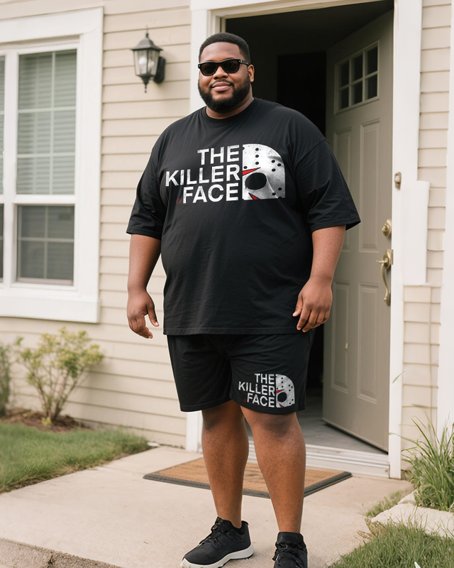 THE KILLER FACE Men's Plus Size T-Shirt & Shorts Suit