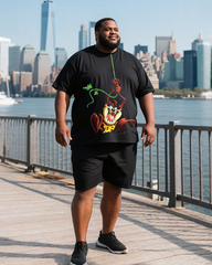 Taz-Mania Men's Plus Size T-Shirt & Shorts Suit