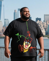 Taz-Mania Men's Plus Size T-Shirt & Shorts Suit