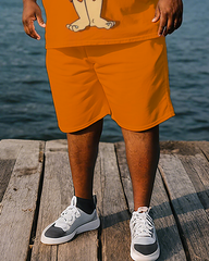 The Flintstones Men's Plus Size T-Shirt & Shorts Suit