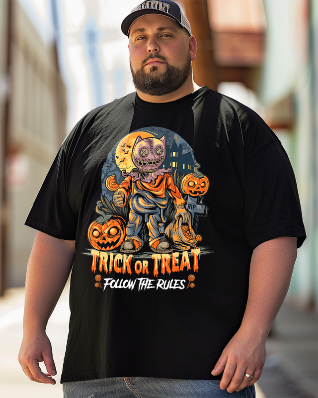 Trick or Treat, Follow the Rules Men's Cotton Big & Tall T-shirt