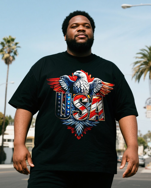 USA Men's Plus Size Short Sleeve T-Shirt