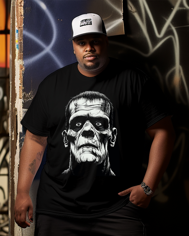 Vintage Frankenstein Men's Cotton Big & Tall T-shirt