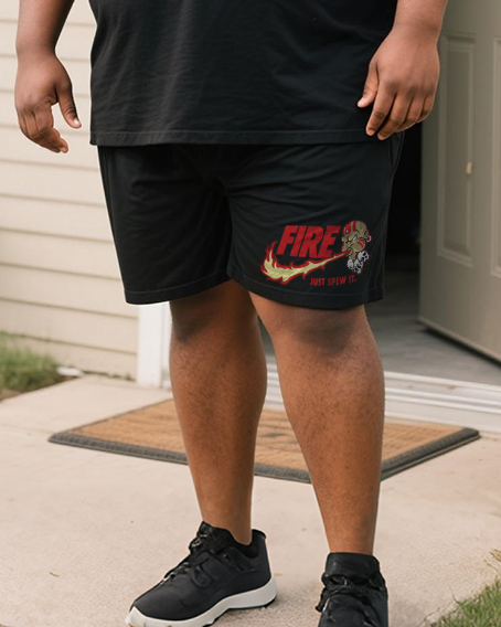 YOGAFLAME Men's Plus Size T-Shirt & Shorts Suit