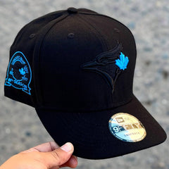 NEW ERA TORONTO BLUE JAYS BLACK BLUE A FRAM EMBROIDERED CASUAL BASEBALL CAP