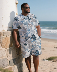 Camouflage Men's Plus Size T-Shirt & Shorts Suit