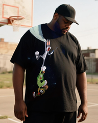 Cartoon Men's Plus Size Short Sleeve T-Shirt