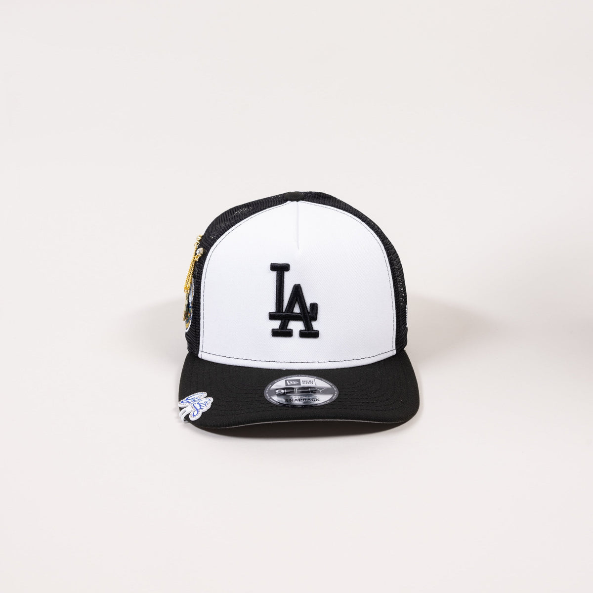 NEW ERA EXCLUSIVE A-FRAME WHITE/BLACK LOS ANGELES DODGERS MESHBACK W/ 50TH ANNIVERSARY SIDE PATCH
