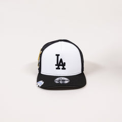 NEW ERA EXCLUSIVE A-FRAME WHITE/BLACK LOS ANGELES DODGERS MESHBACK W/ 50TH ANNIVERSARY SIDE PATCH