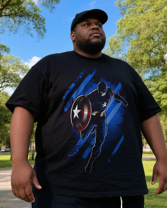 Dark Captain America Men's Plus Size Short Sleeve T-Shirt