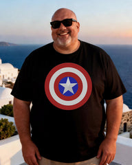 Dark Captain America Men's Big & Tall 100% Cotton T-Shirt