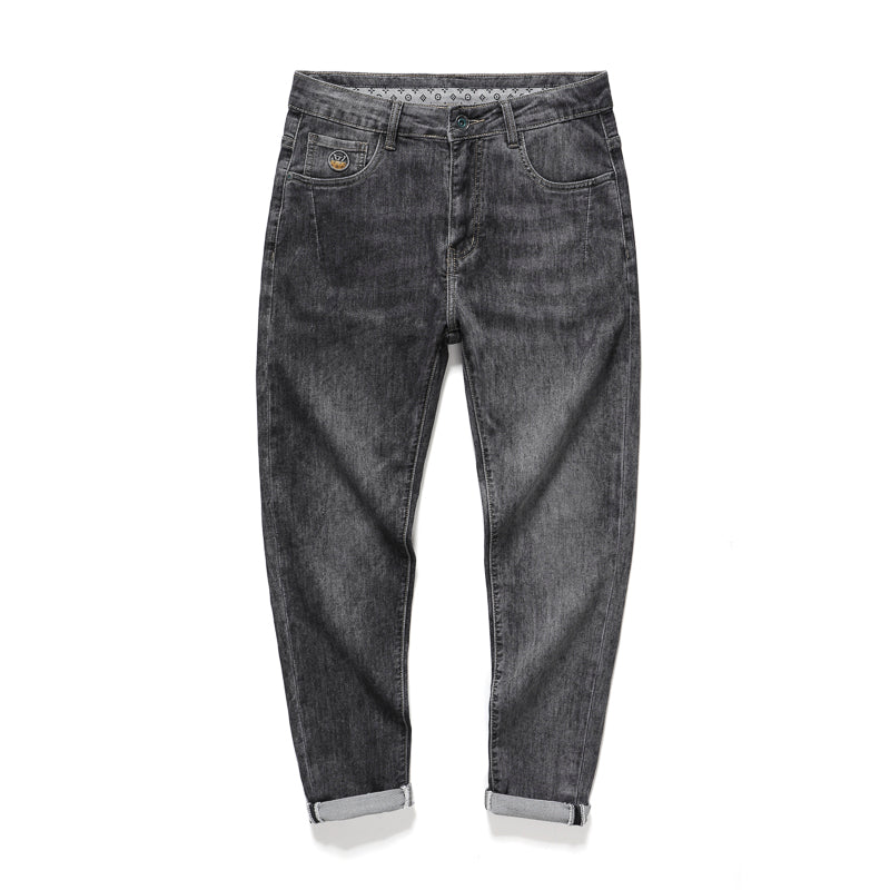 Jean décontracté en relief pour hommes de grande taille, pantalon en denim de printemps 