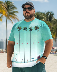 Ensemble T-shirt grande taille pour homme Miami Palm Beach, costume décontracté pour homme 
