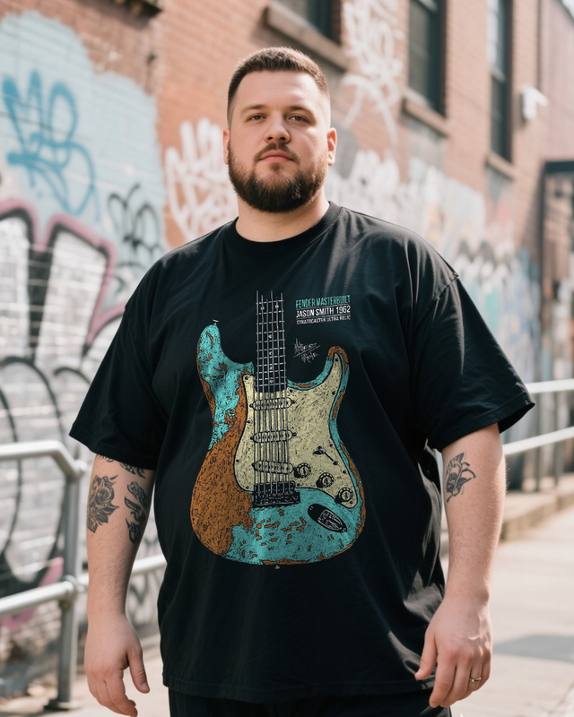 Guitars Men's Plus Size Short Sleeve T-Shirt