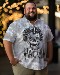 Chemise à manches courtes grande taille pour homme avec motif Haculla