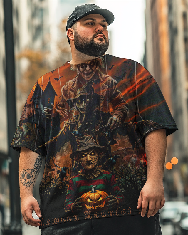 Men's Halloween House Hudson Plus Size Short Sleeve T-Shirt