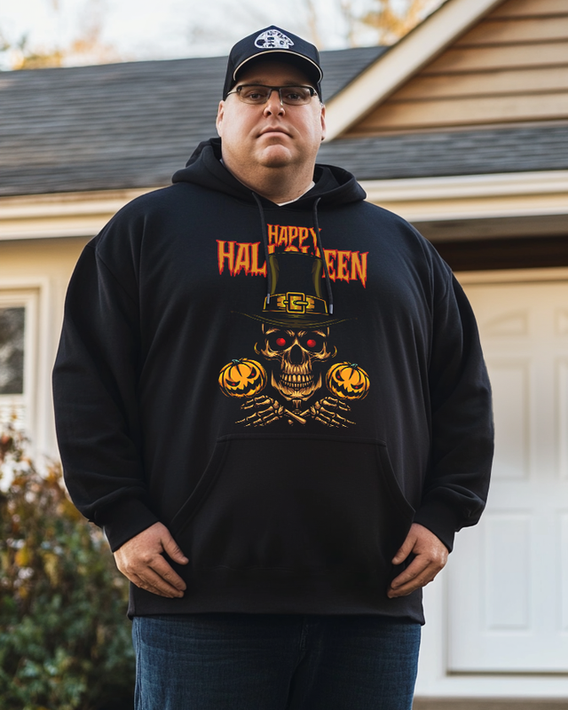 Men's happy halloween Cotton Big & Tall Hoodie
