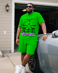 hulk Men's Plus Size T-Shirt & Shorts Set