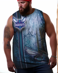 Men's Plus Size Printed Sleeveless T-Shirt