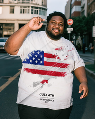 Independence Day  USA Men's Plus Size Short Sleeve T-Shirt