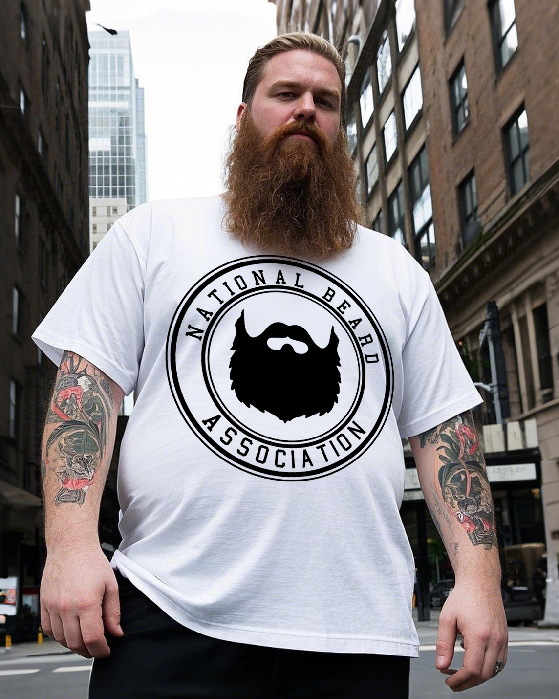 National Beard Association Base Men's 100% Cotton Big & Tall T-Shirt
