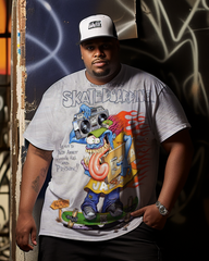 Men's Rat Fink Ed Big Daddy Roth - Caution Skateboarding Plus Size T-Shirt