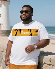Tropical Art  Men's Plus Size T-Shirt & Shorts Suit