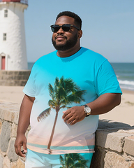 Tropical Art  Men's Plus Size T-Shirt & Shorts Suit