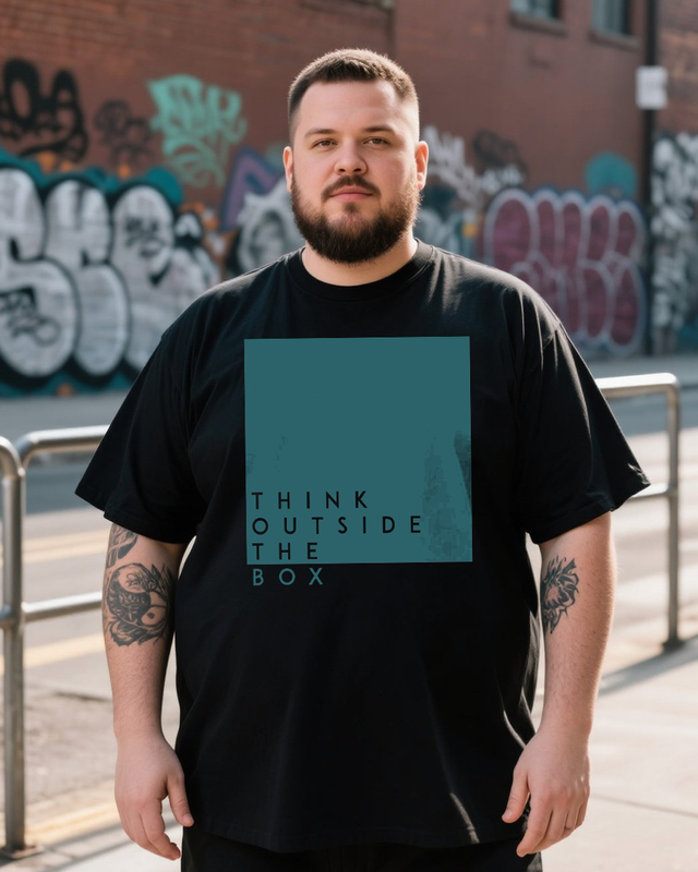 Think Outside The Box Men's Plus Size Short Sleeve T-Shirt