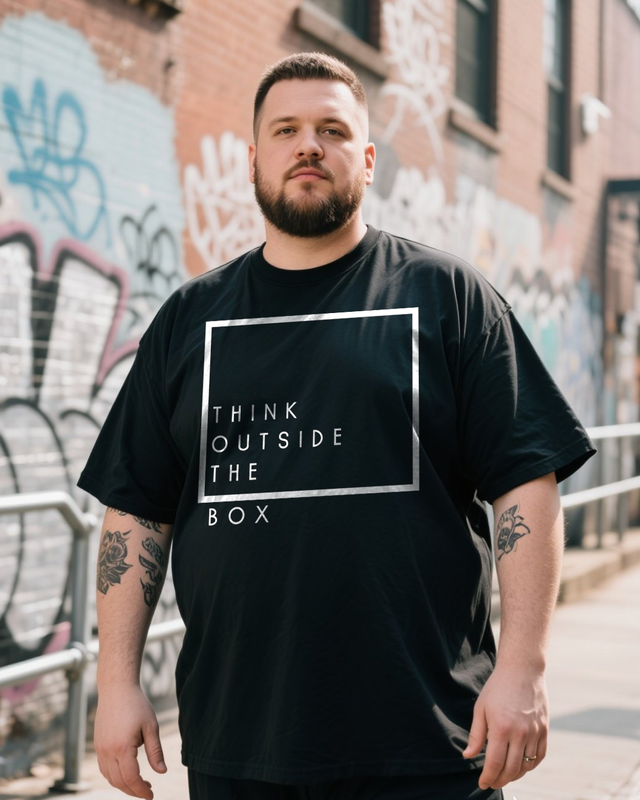 Think Outside The Box Men's Plus Size Short Sleeve T-Shirt