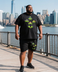 TMNT Men's Plus Size T-Shirt & Shorts Suit