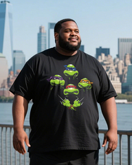TMNT Men's Plus Size T-Shirt & Shorts Suit
