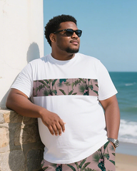 Tropical Art  Men's Plus Size T-Shirt & Shorts Suit