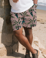 Tropical Art  Men's Plus Size T-Shirt & Shorts Suit