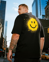 Men's Yellow Smiley Face Big & Tall 100% Cotton T-Shirt